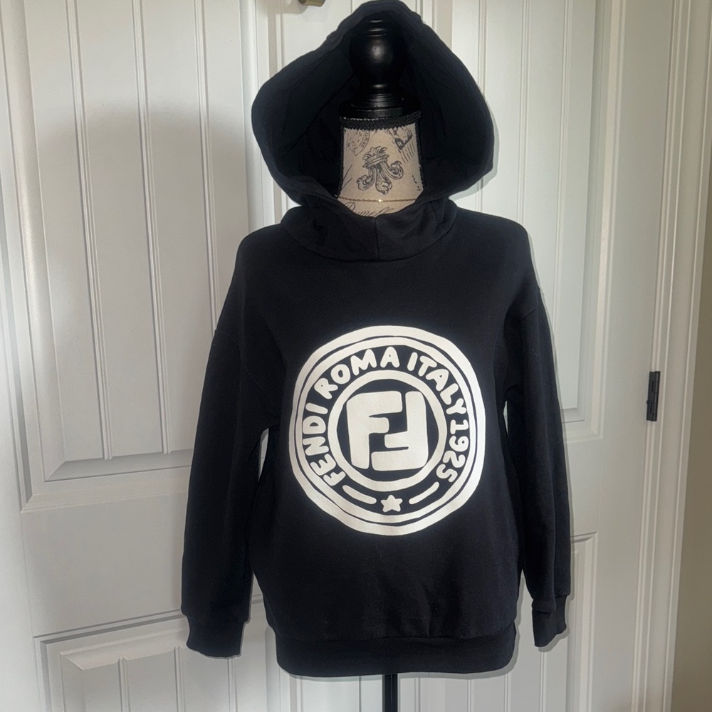FENDI ROMA 1925 FF Logo Hoodie - Authentic
